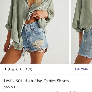Levi’s 501 High Rise Denim Shorts